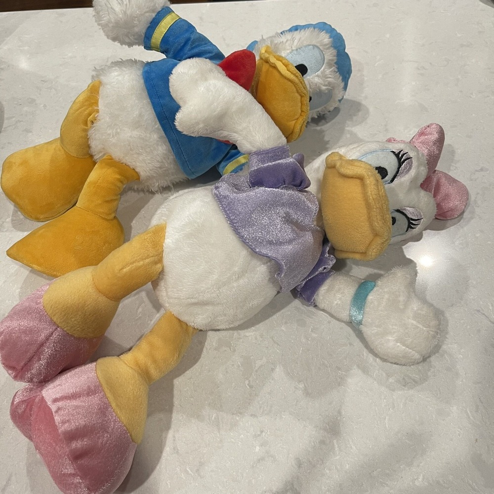 Disney Parks-Daisy and Donald Duck 15" Stuffed Plush Toy EUC